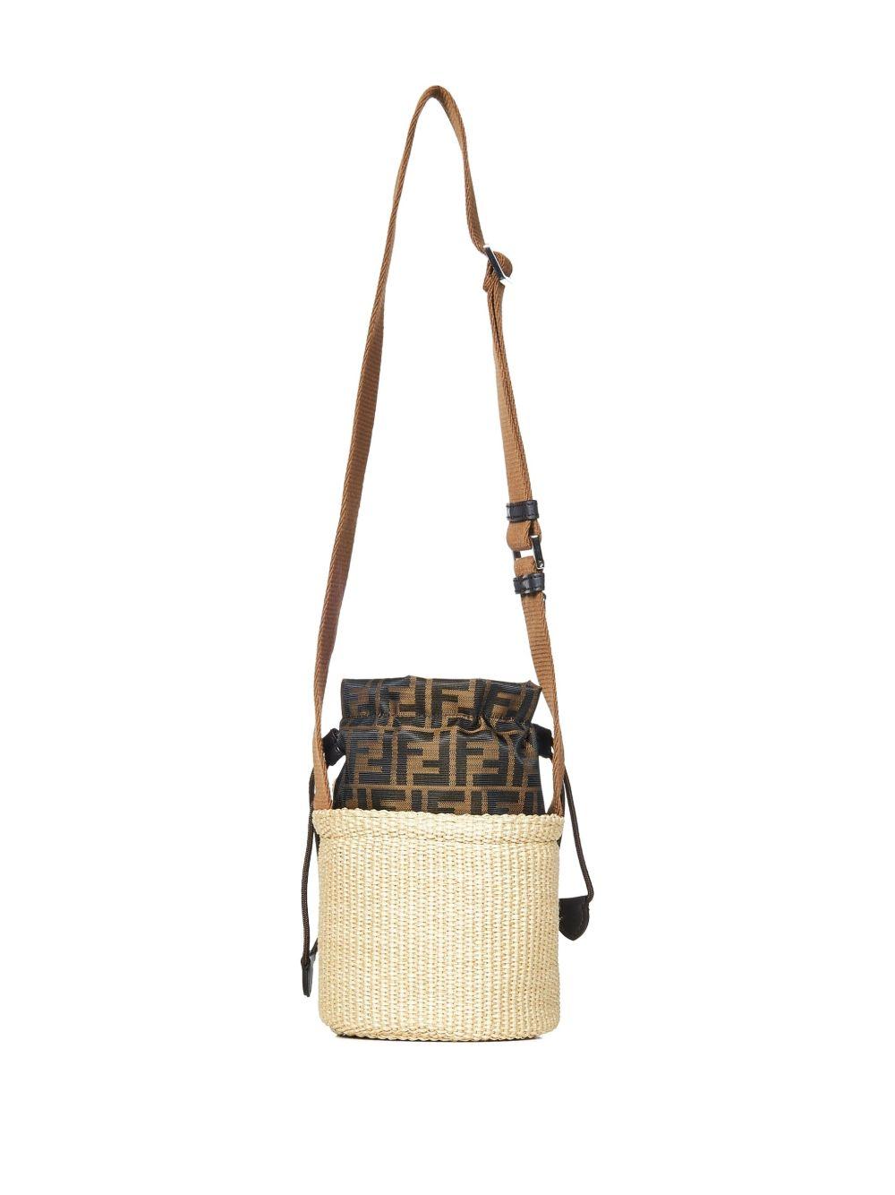 Borsa a tracolla per bambina Fendi Kids beige con motivo bear 8BZ056 AUIN F1O87 FENDI KIDS 