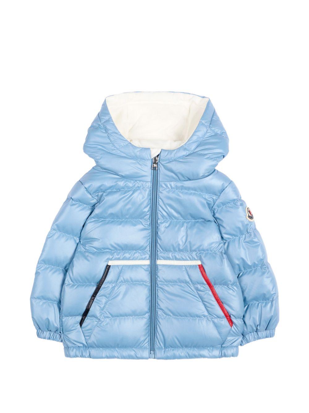Giubbino per neonato Moncler Enfant azzurro con design imbottito L29511A00007597YX 71G MONCLER KIDS 