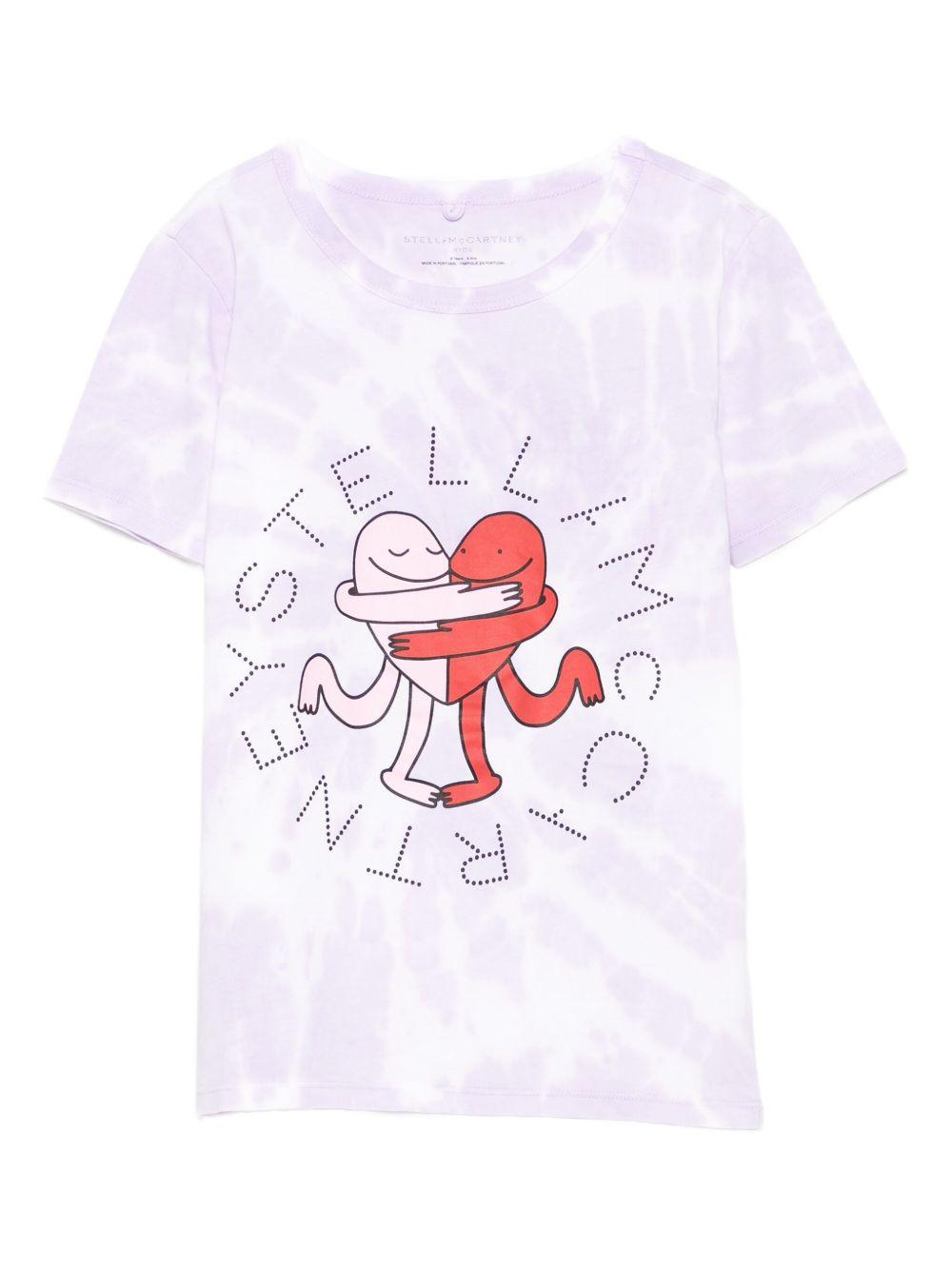 T-shirt per bambina Stella McCartney Kids viola con motivo tie-dye TX8A21 Z3041 999 STELLA McCARTNEY KIDS 