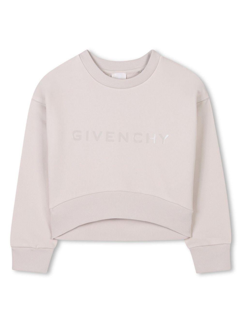 Felpa con stampa per bambino Givenchy Kids bianco con stampa logo sul davanti H30773 184 GIVENCHY KIDS 