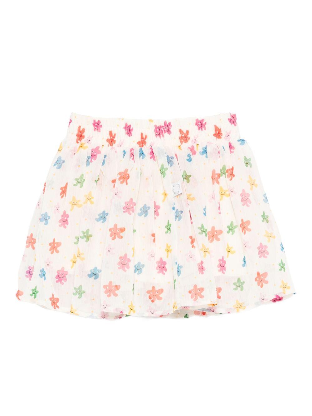 Gonna per neonata Stella McCartney Kids bianco a fiori con vita elasticizzata TX7011 Z3216 101MC STELLA McCARTNEY KIDS 