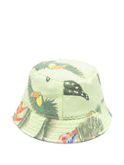 Cappello bucket per neonato Roberto Cavalli Kids verde con stampa volatili CIP26088HA TROP. LIME ROBERTO CAVALLI KIDS 