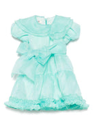Abito per neonata A'lapage verde acquamarina con ruches AL22 TIFFANY A'LAPAGE 