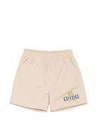 Shorts per neonati Moschino Kids beige con logo sul davanti MUQ01NLLA14 20829 MOSCHINO KIDS 
