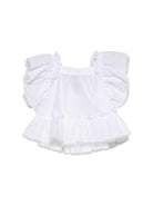 Blusa per neonata Alapage bianca con dettagli arricciati AL56B BIANCO A'LAPAGE KIDS 