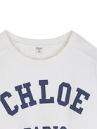 T-shirt girocollo per bambina Chloé Kids bianca con applicazione logo C20844 117 CHLOE' KIDS 