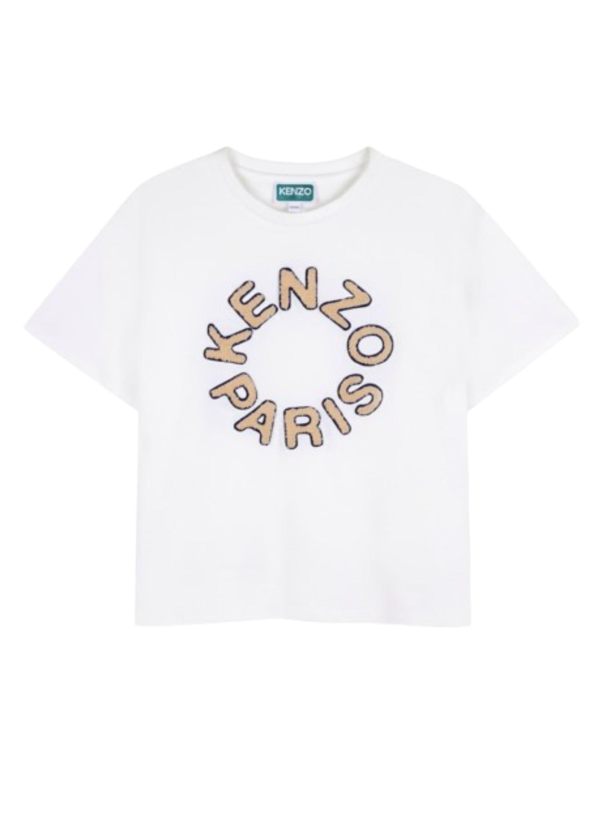 T-shirt per bambino Kenzo kids bianca con logo K61699 117 KENZO KIDS 