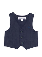 Gilet per neonato Tartine Et Chocolat blu con logo ricamato sul davanti CC16001 04 TArtine & Chocolat KIDS 