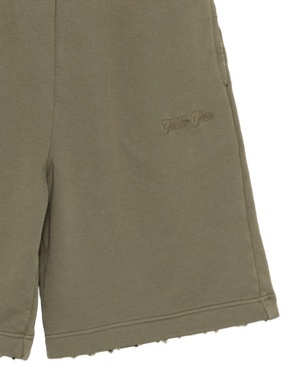 Shorts per bambino Golden Goose Kids verde con vita elasticizzata GKP02452P00456 35479 GOLDEN GOOSE KIDS 