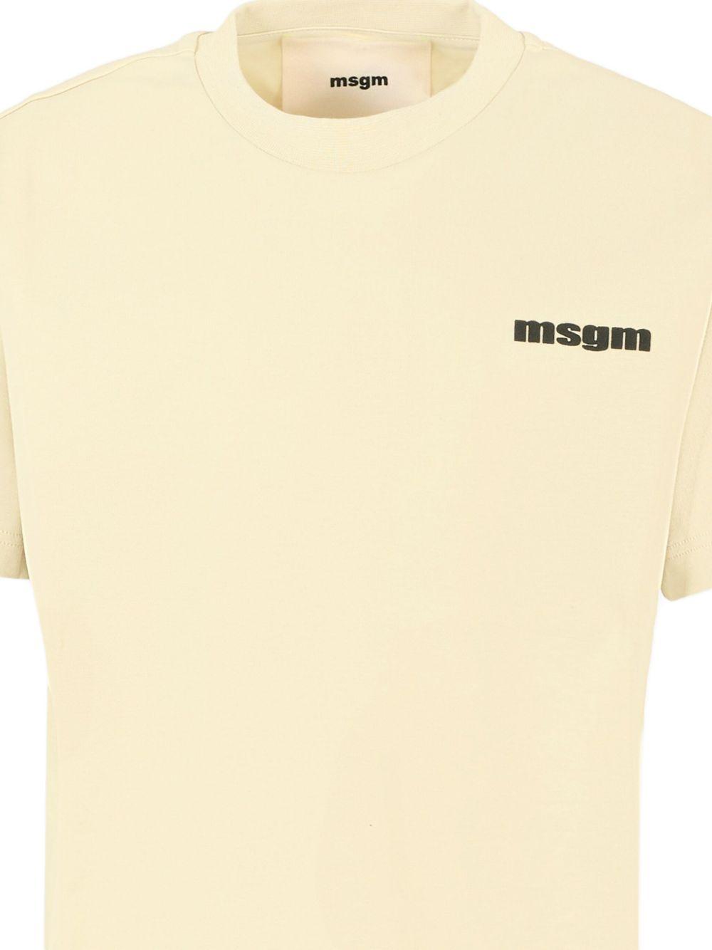 T-shirt per bambini MSGM Kids giallo chiaro con stampa logo F5MSJUTH056 MS041 MSGM KIDS 