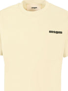 T-shirt per bambini MSGM Kids giallo chiaro con stampa logo F5MSJUTH056 MS041 MSGM KIDS 