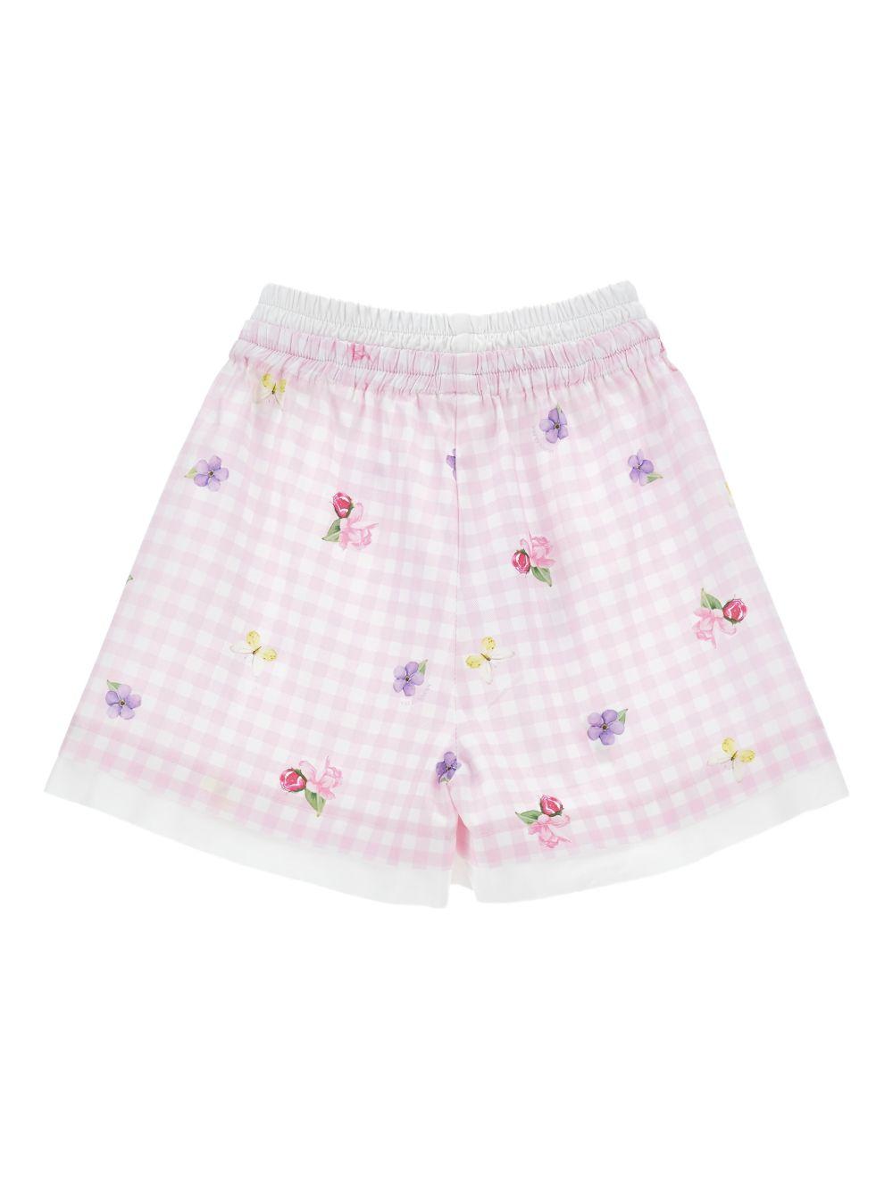 Shorts per bambina Monnalisa rosa e bianco a quadretti 11G409 7620 0090 MONNALISA KIDS 
