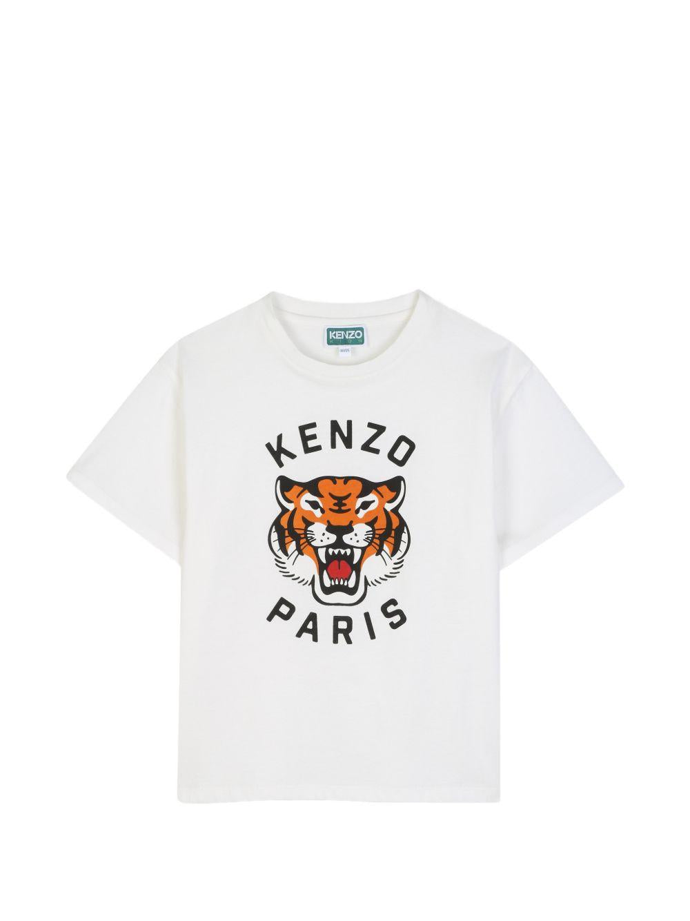 T-shirt per bambino Kenzo Kids bianca con stampa grafica K62051 117 KENZO KIDS 