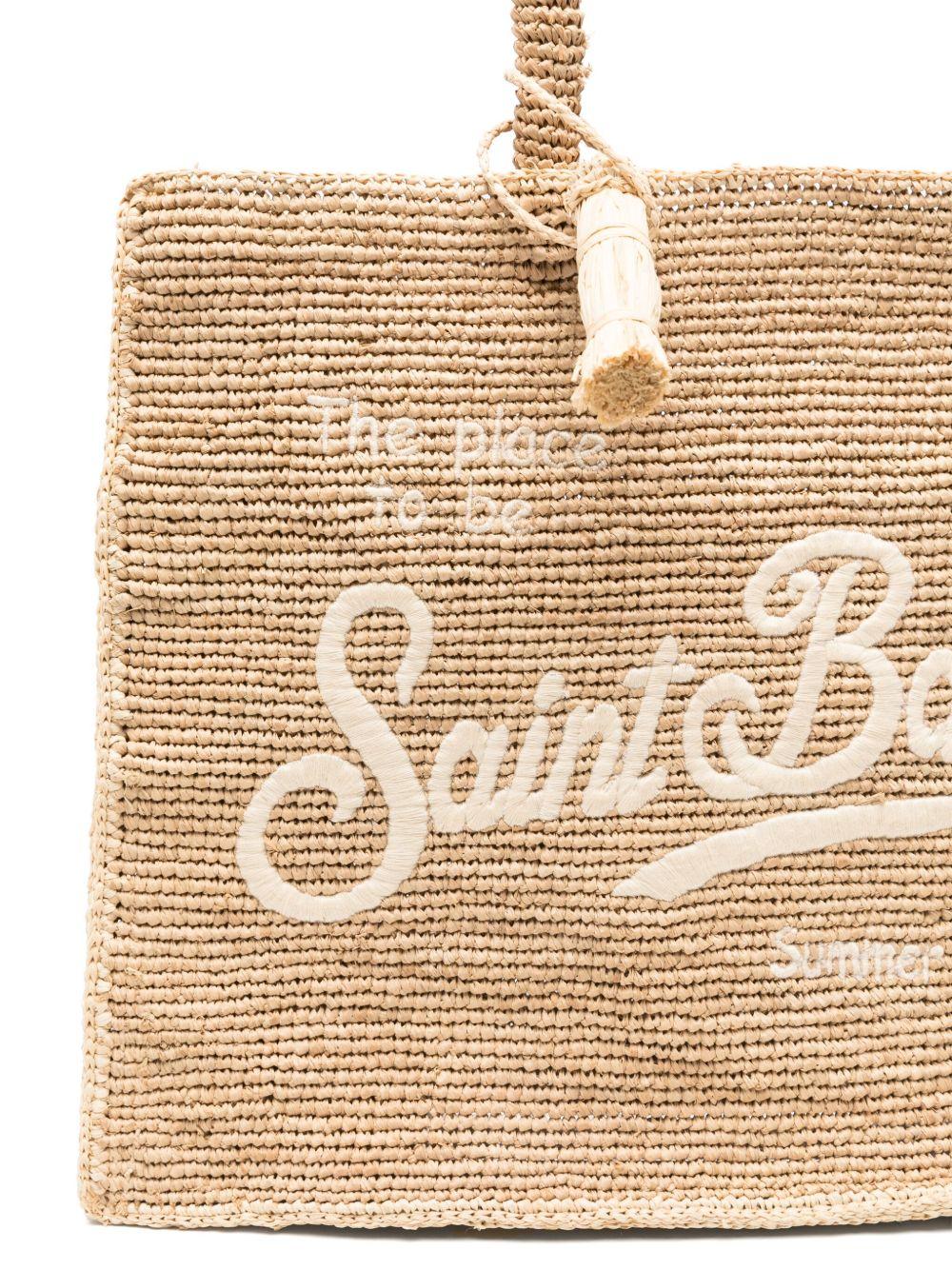 Borsa Vanity MC2 Saint barth in rafia con logo ricamato VANI013 00222L MC2 ST. BARTH KIDS 