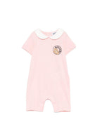 Tutina per neonata Moschino Kids rosa con stampa logo MMY03YLAA03 50209 MOSCHINO KIDS 