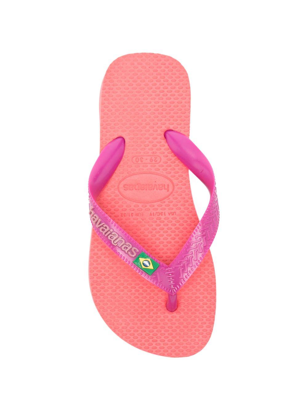Infradito per bambina Havaianas Kids rosa con patch con logo sul lato 4110850 4380 HAVAIANAS KIDS 