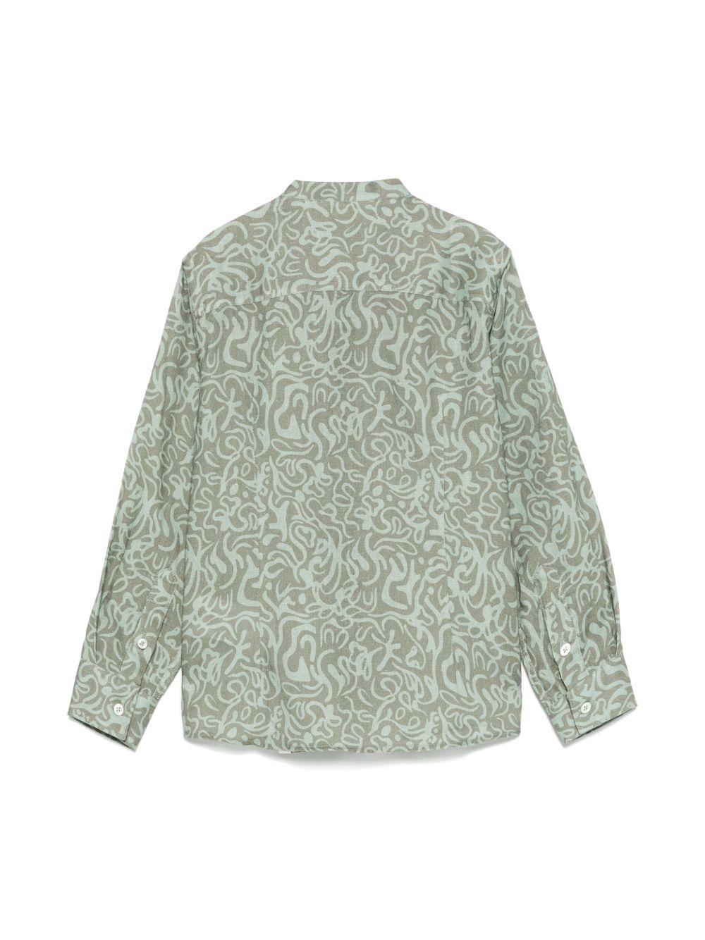 Camicia per bambino Paolo Pecora Kids verde con stampa grafica PP4033 OLIVA PAOLO PECORA KIDS 