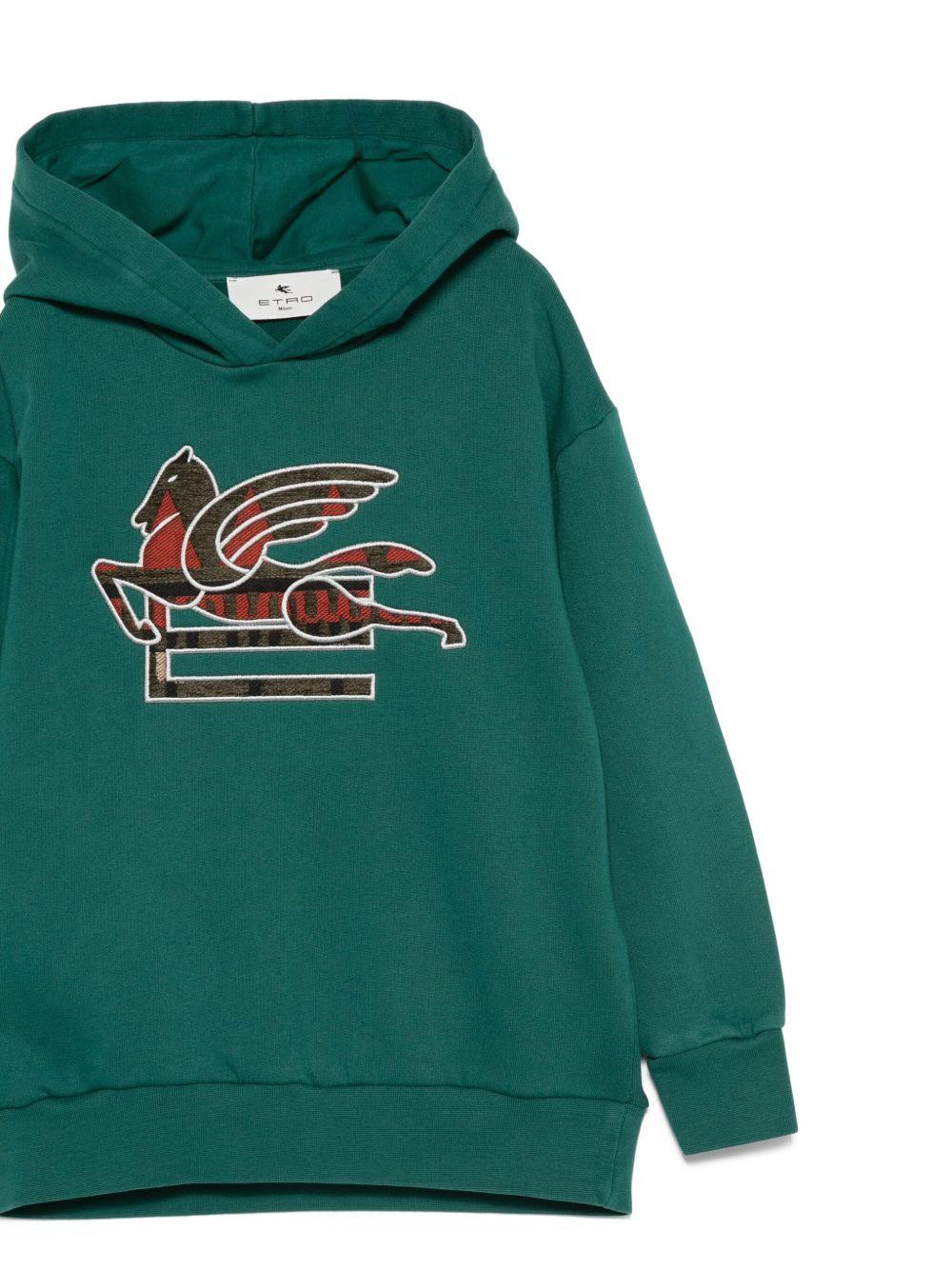 Felpa per bambino Etro Kids verde con dettaglio Pegaso GX4P30 Z3333 797 ETRO KIDS 