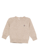 Maglione per neonato Moncler Enfant beige con toppa con logo K29519C00001M1223 230 MONCLER ENFANT 