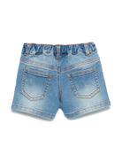Shorts denim Teddy Bear per neonato Moschino Kids blu con passanti MUQ01KLXE43 40334 MOSCHINO KIDS 