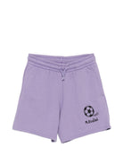 Shorts per bambino Mini Rodini viola con ricamo pallone da calcio 26230130 PURPLE MINI RODINI KIDS 