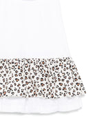 Abito per bambina Monnalisa bianco con ruches e dettaglio leopardato 11E907 5202 9980 MONNALISA 