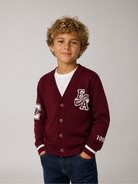 Cardigan per bambino Emporio Armani Kids bordeaux a maniche lunghe EB001686 AF27314 UA343 EMPORIO ARMANI KIDS 