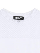 T-shirt per bambina Dkny Kids bianca con inserti in rete D62628 10P DKNY KIDS 