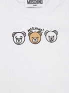 T-shirt per neonati Moschino Kids bianca con stampa orsetti sorridenti MUM04OLAA24 10101 MOSCHINO KIDS 