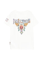 T-shirt per bambino Just Cavalli Kids bianca con dettaglio sole JBP26076TS PRISTINE ROBERTO CAVALLI KIDS 