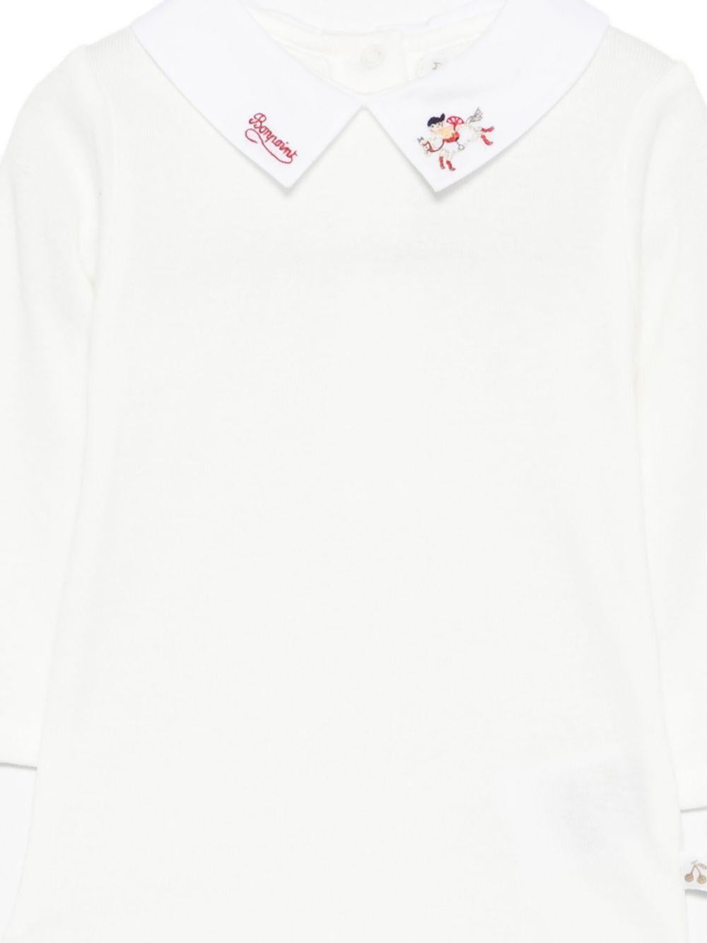 Tutina per neonati Bonpoint bianca con dettagli natalizi ricamati sul colletto N05PUNK00001 002 BONPOINT 