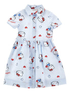 Abito per bambina Monnalisa azzurro con motivo a righe 11G918 7605 9958 MONNALISA KIDS 