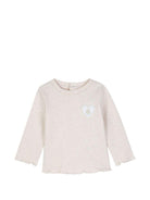 T-shirt per neonata Chloé Kids beige con applicazione a cuore sul petto C21363 B39 CHLOE' KIDS 