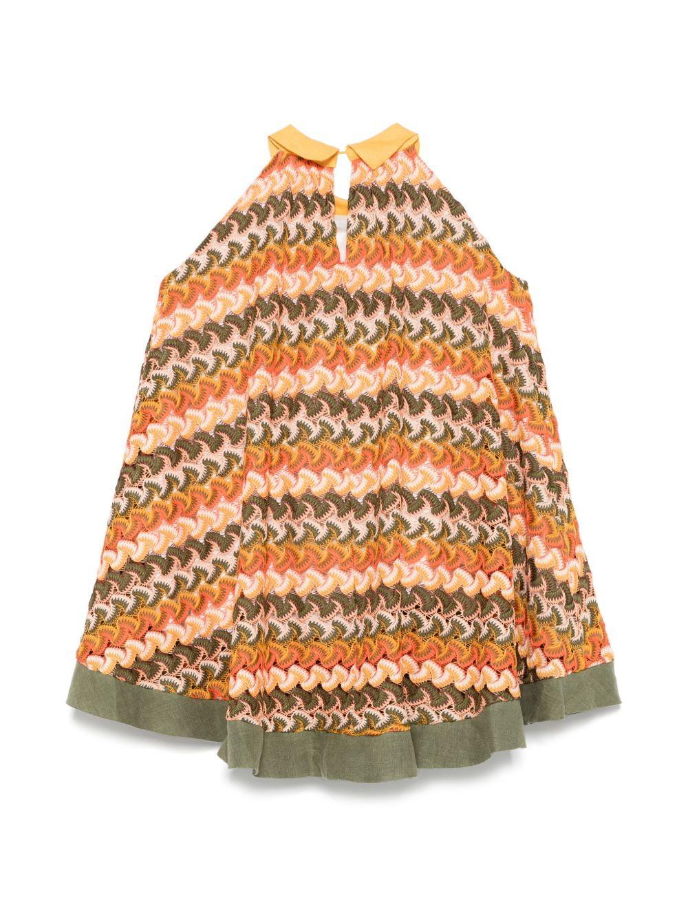 Abito per bambina La Stupenderia multicolor all'uncinetto con fodera integrale TJAB82 M10 LA STUPENDERIA 