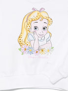 Felpa per neonata Monnalisa bianco con stampa Alice x Disney 39E609 5003 0099 MONNALISA 