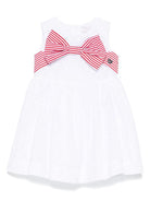 Abito con ricamo a fiori per neonata Monnalisa bianco con scollo rotondo 31E909 5941 9944 MONNALISA 