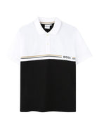 Polo per bambino Boss Kidswear multicolor con design color-block J52339 09B BOSS KIDS 