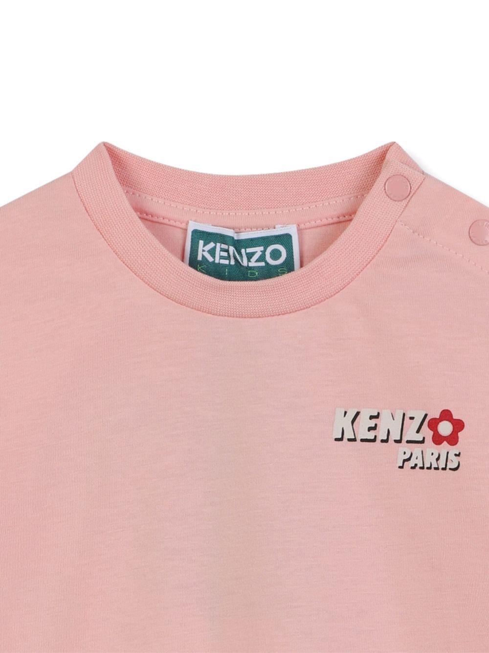 T-shirt per neonata Kenzo Kids rosa con motivo Boke Flower K61278 47H KENZO KIDS 