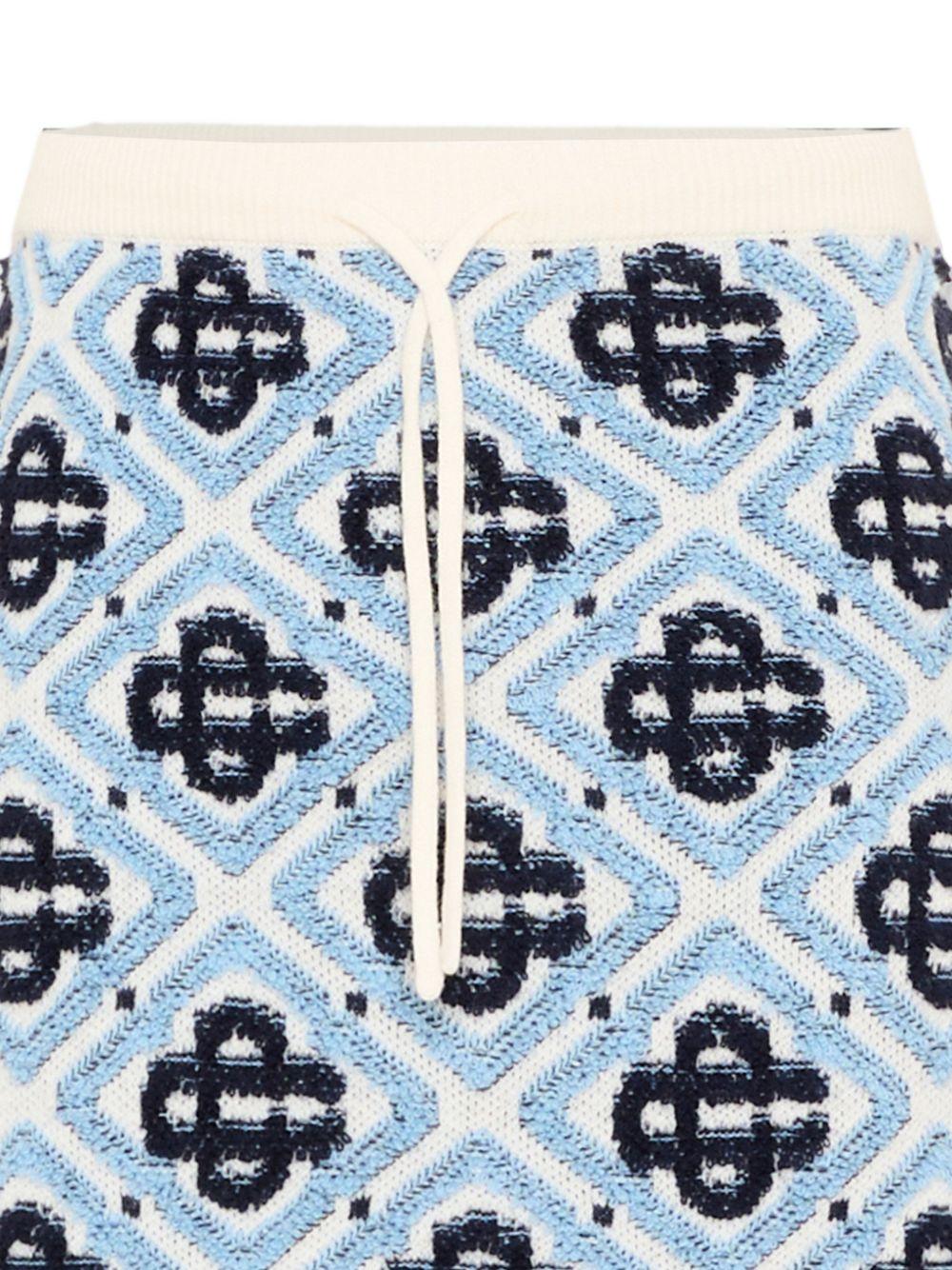 Gonna per bambina Casablanca Kids azzurra con maglia di diamanti KPF26KW151301 MONOGRAM CASABLANCA KIDS 