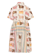 Abito per bambina Fendi Kids beige a righe JFB837 AVVY F0B8F FENDI KIDS 