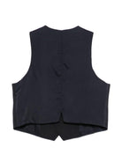 Gilet per bambino Emporio Armani Kids blu con chiusura a bottoni EB000905 AF21040 UB109 EMPORIO ARMANI KIDS 