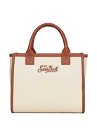 Borsa Vanity Midi Denim MC2 Saint Barth beige chiaro con logo ricamato VANMD001 01517L MC2 ST. BARTH KIDS 