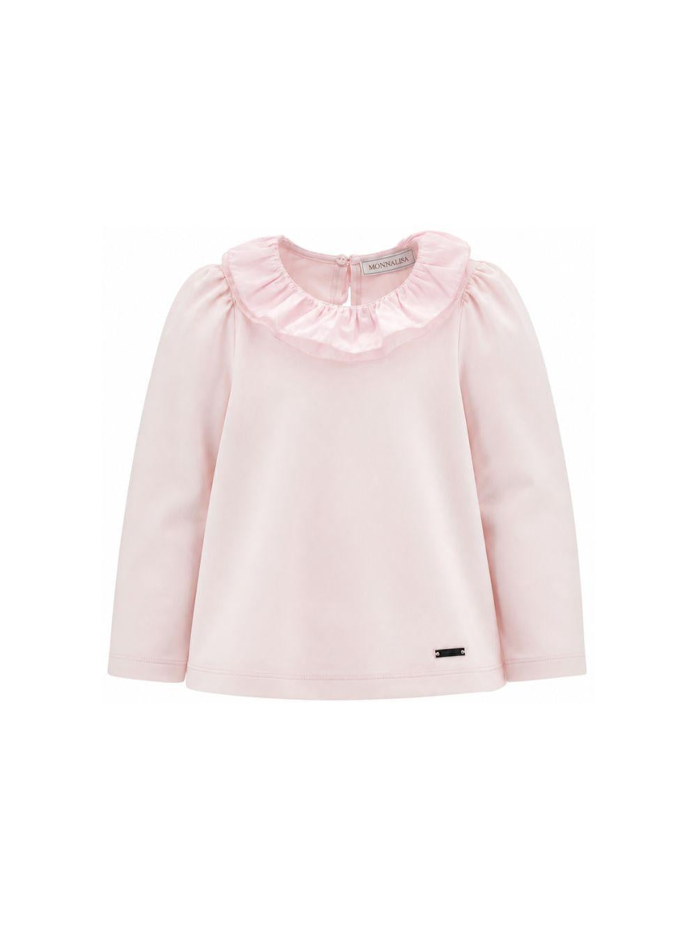 T-shirt per bambina Monnalisa Kids rosa con colletto con ruches 17H603 8201 0091 MONNALISA KIDS 