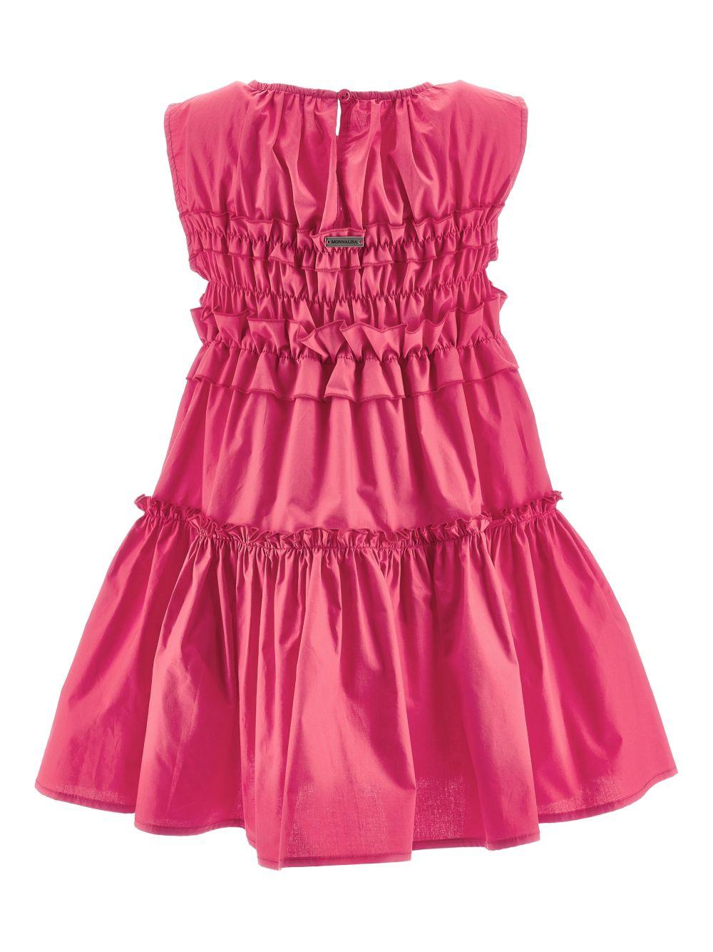 Abito per bambina Monnalisa fucsia smanicato con ruches 17G910 7116 0097 MONNALISA KIDS 