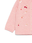 Cardigan per neonata Bonpoint rosa con ricamo ciliegie S06XCAK00007 124A BONPOINT KIDS 