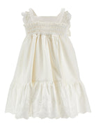 Abito per bambina Monnalisa bianco con gonna con balze 17G902 7043 0099 MONNALISA KIDS 