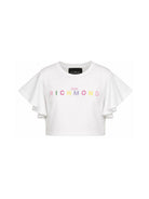 T-shirt per bambina John Richmond Junior bianca con ruches RGP26008TO WHITE JOHN RICHMOND KIDS 