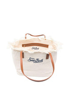 Borsa tote City Regular in Canvas MC2 Saint Barth bianco con frange CBF0001 01034L MC2 ST. BARTH KIDS 