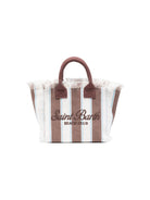 Borsa Colette MC2 Saint Barth bianca e marrone con motivo a righe COL0001 02597L MC2 ST. BARTH KIDS 