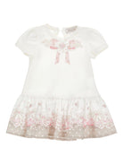 Abito per neonata Monnalisa bianco con stampa grafica floreale 31G911 7201 0190 MONNALISA 